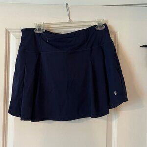 Navy BA Leaf Tennis Skirt